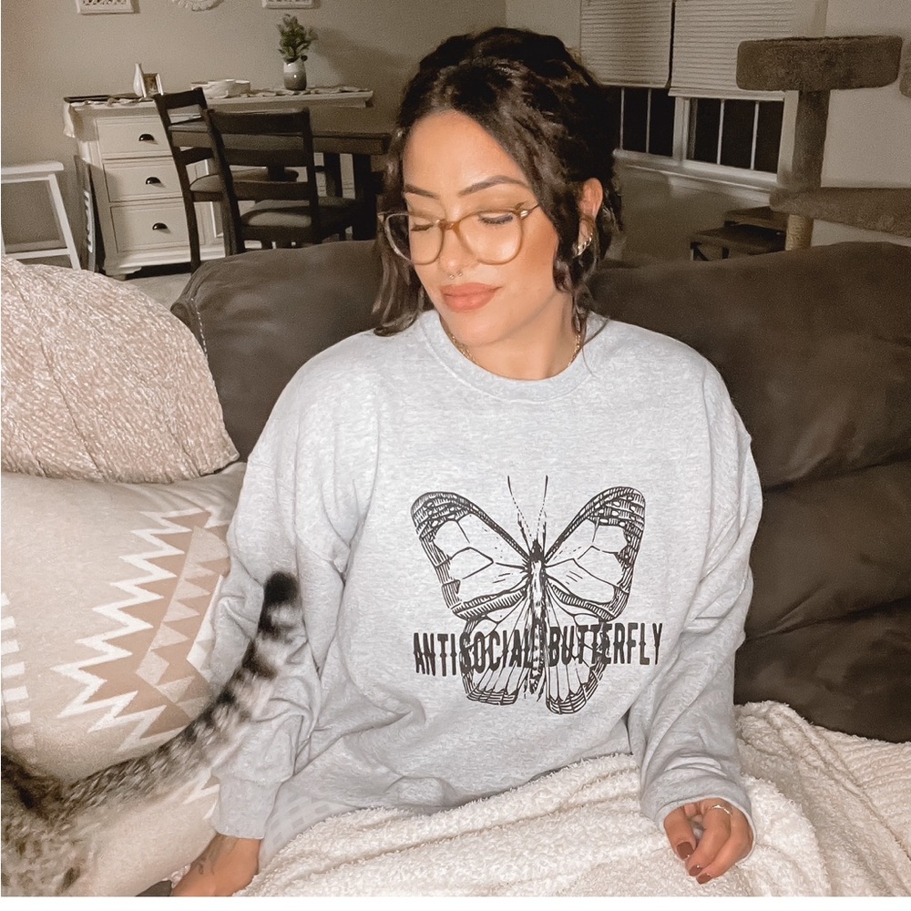 Antisocial butterfly crewneck